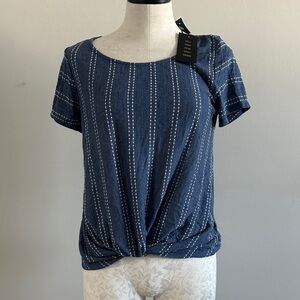 Vince Dark Blue Textured Top
